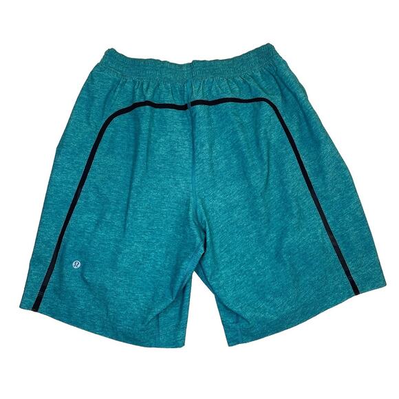 Lululemon Shorts Men’s Small Teal Blue Vented 9” Gym Running Elastic Waist - Picture 2 of 3